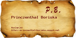 Princzenthal Boriska névjegykártya